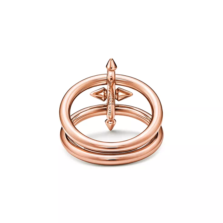 Tiffany Titan by Pharrell Williams:Two-row Ring in Rose Gold with Diamonds, 4