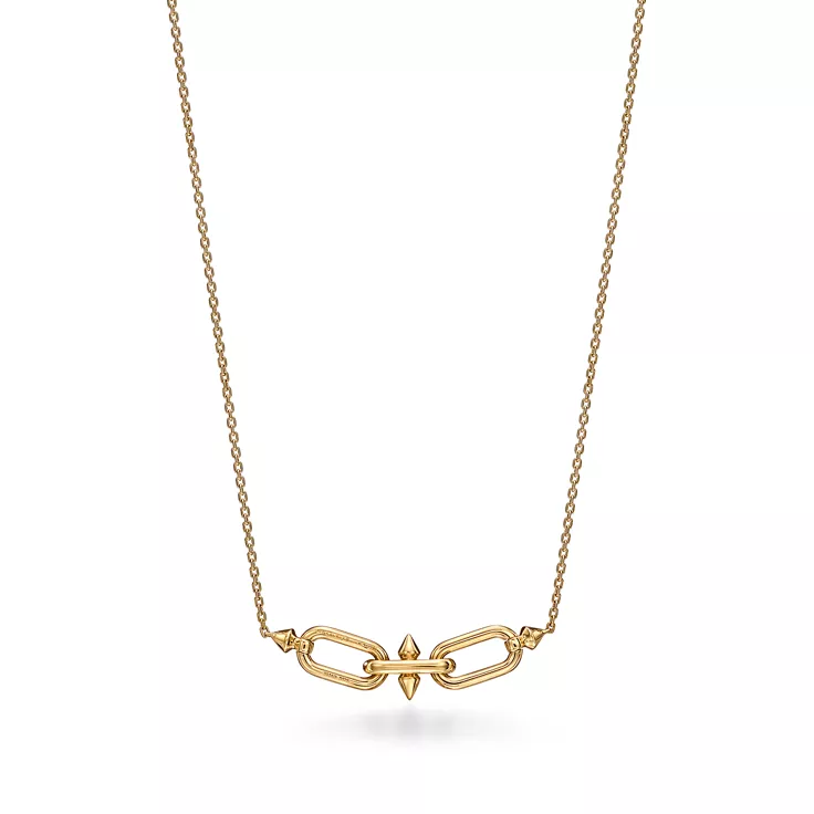 Tiffany Titan by Pharrell Williams:East West Pendant in Gold with Diamonds, 4