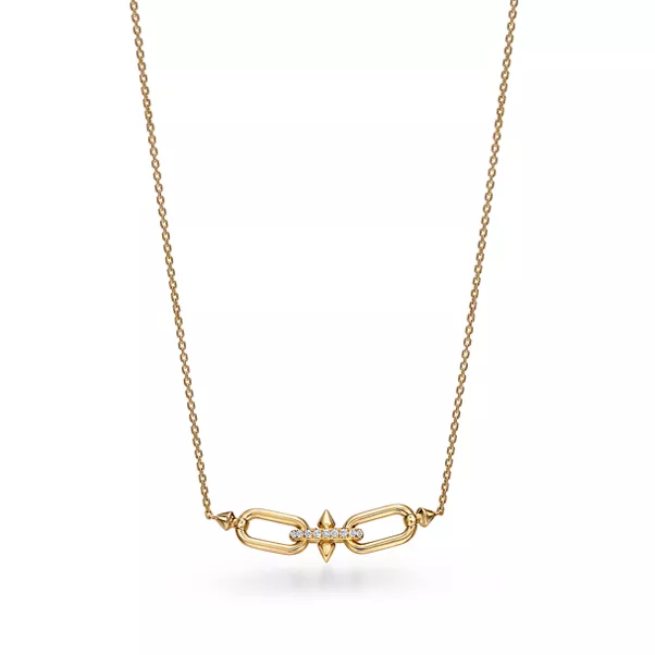East West Anhänger in Gold mit Diamanten