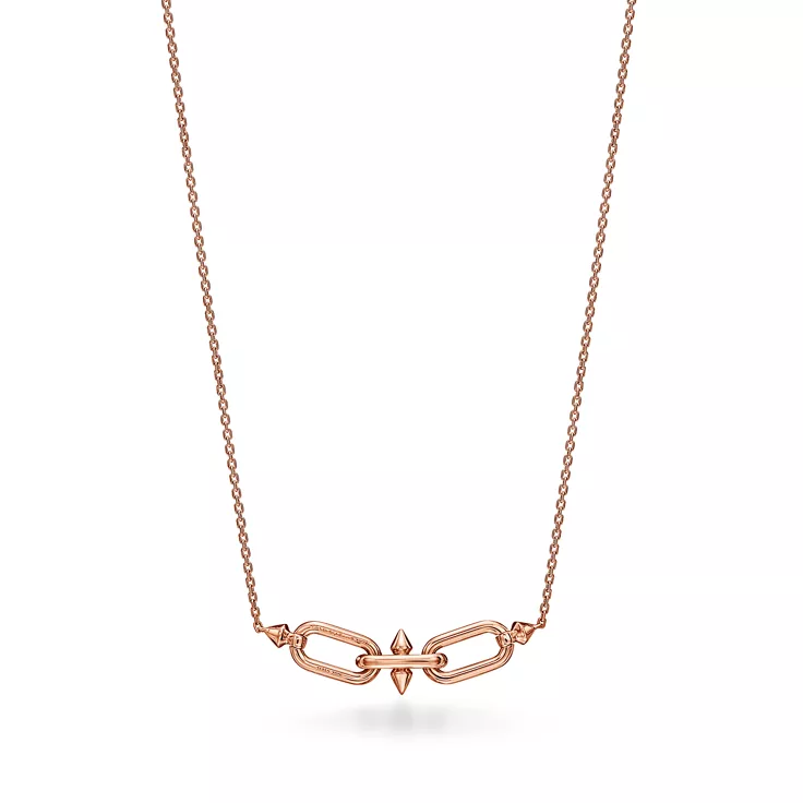 Tiffany Titan by Pharrell Williams:East West Pendant in Rose Gold with Diamonds, 4