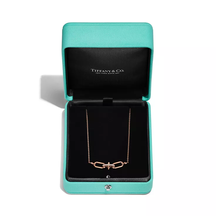 Tiffany Titan by Pharrell Williams:East West Pendant in Rose Gold with Diamonds, 6