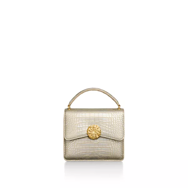 Medium Ribbons Top Handle Bag in Alligator Leather