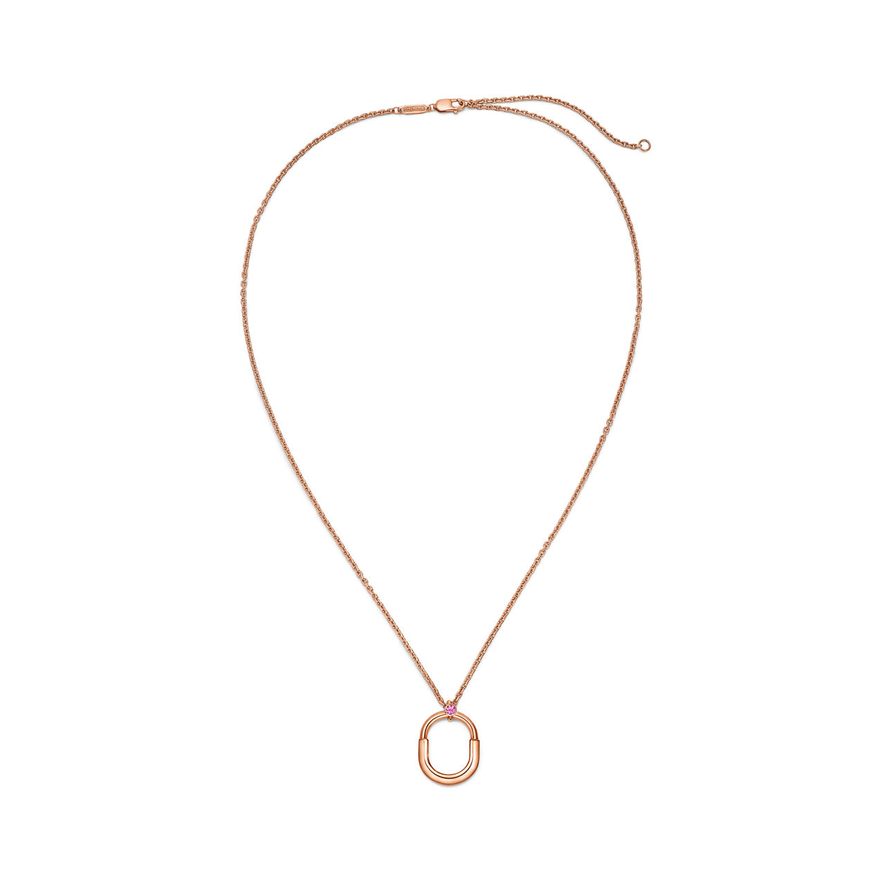 Tiffany Lock:Pendentif en or rose et saphir rose, Small numéro dimage {1}