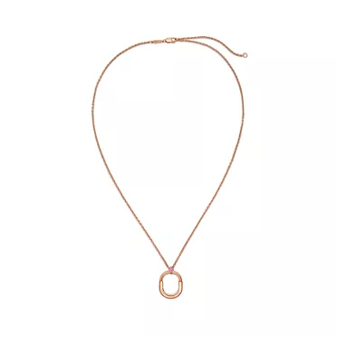 Tiffany Lock:Small Pendant in Rose Gold with a Pink Sapphire, 3