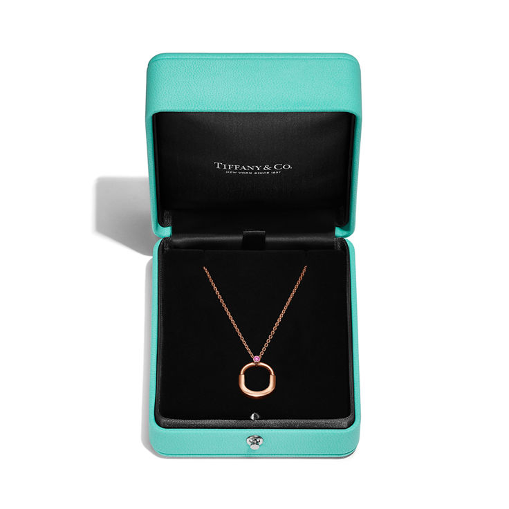 Tiffany Lock:Pendentif en or rose et saphir rose, Small numéro dimage {1}