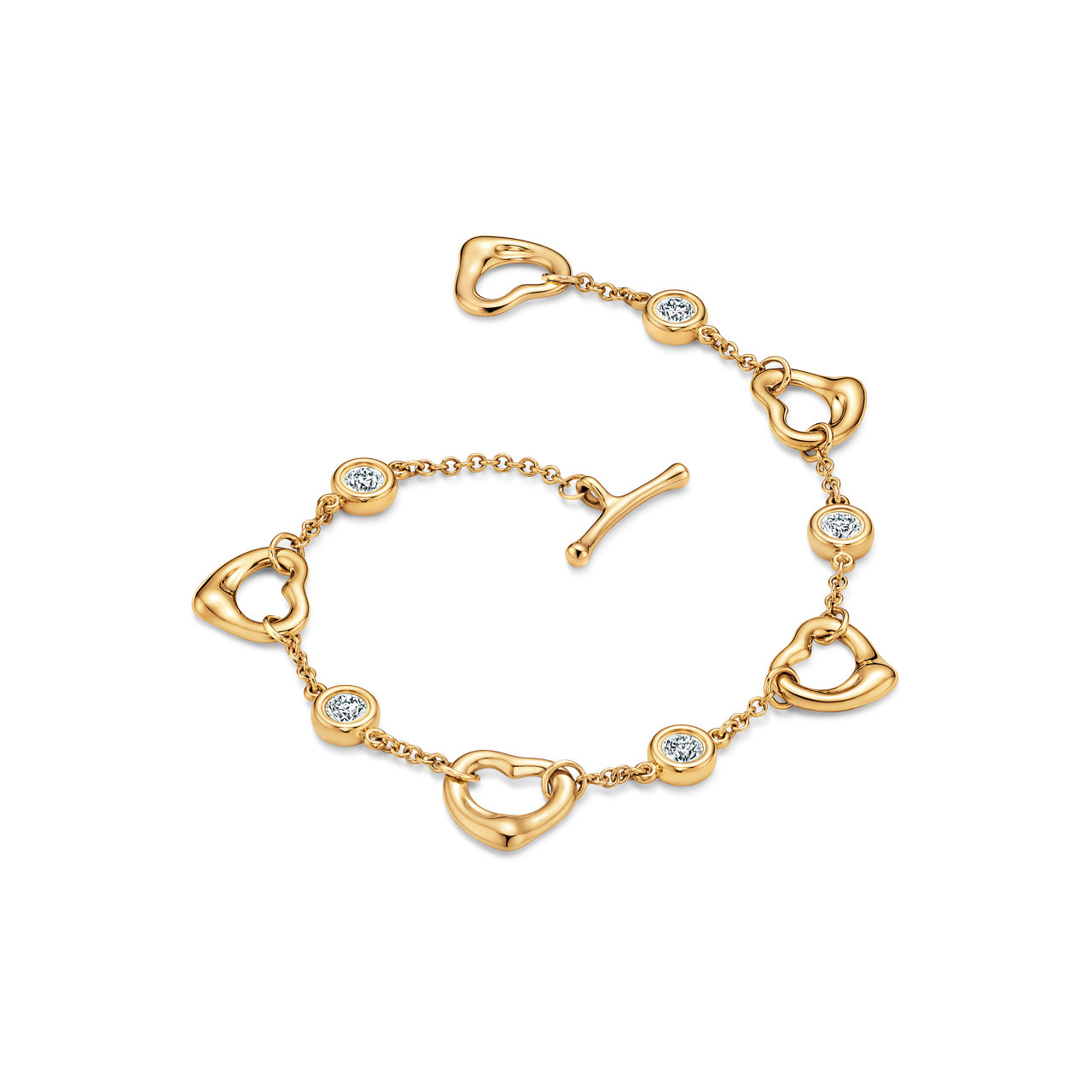Elsa Peretti®:Bracelet Open Heart en or jaune 18 carats numéro dimage {1}