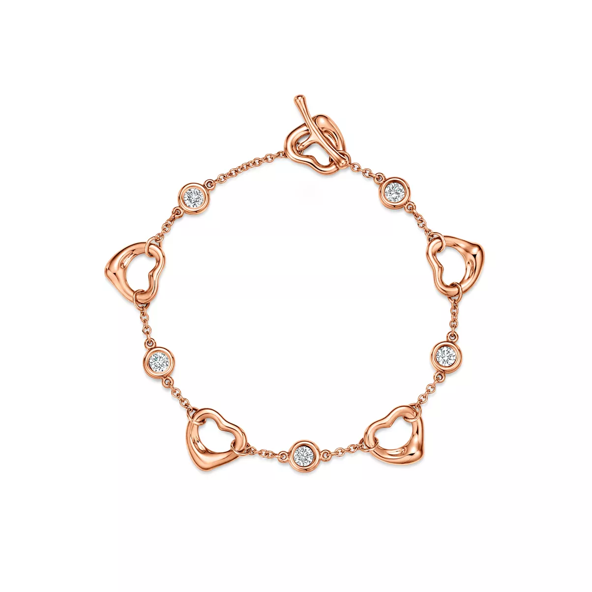 Open Heart Bracelet in Rose Gold