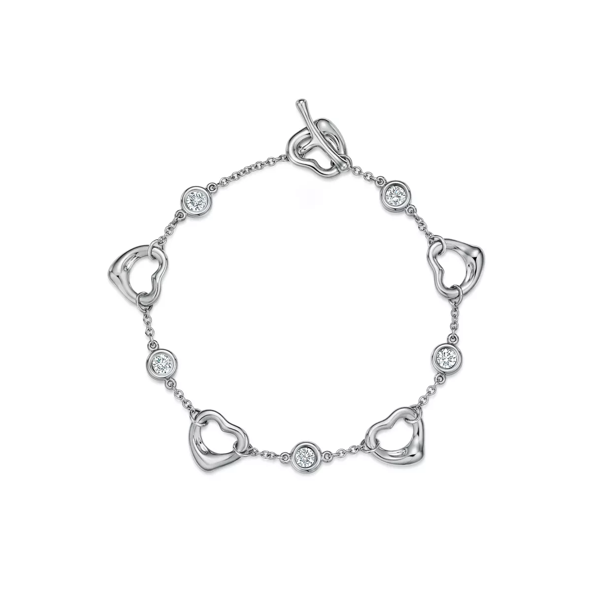 Open Heart Bracelet in Platinum