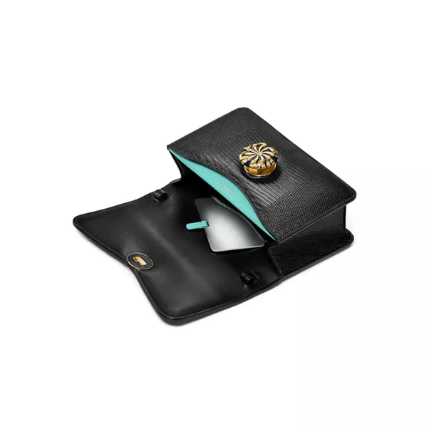 Ribbons Top Handle Bag in Lizard Leather