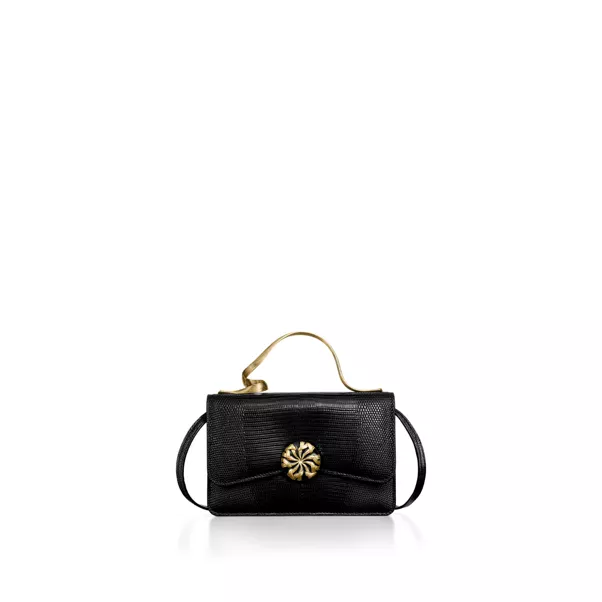 Mini Ribbons Top Handle Bag in Lizard Leather