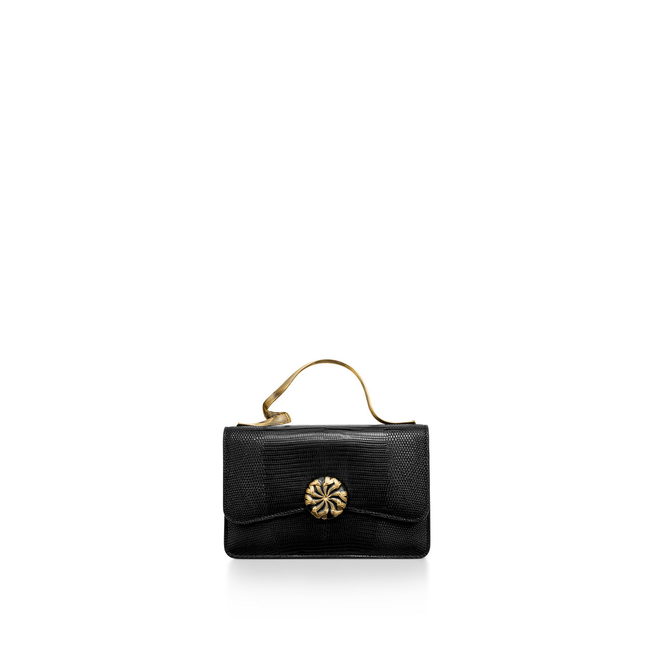 Ribbons Top Handle Bag in Lizard Leather