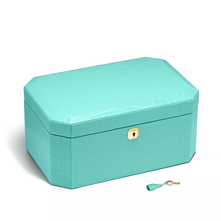 Tiffany Facets:Extra Large Jewelry Box in Tiffany Blue® Alligator, 1