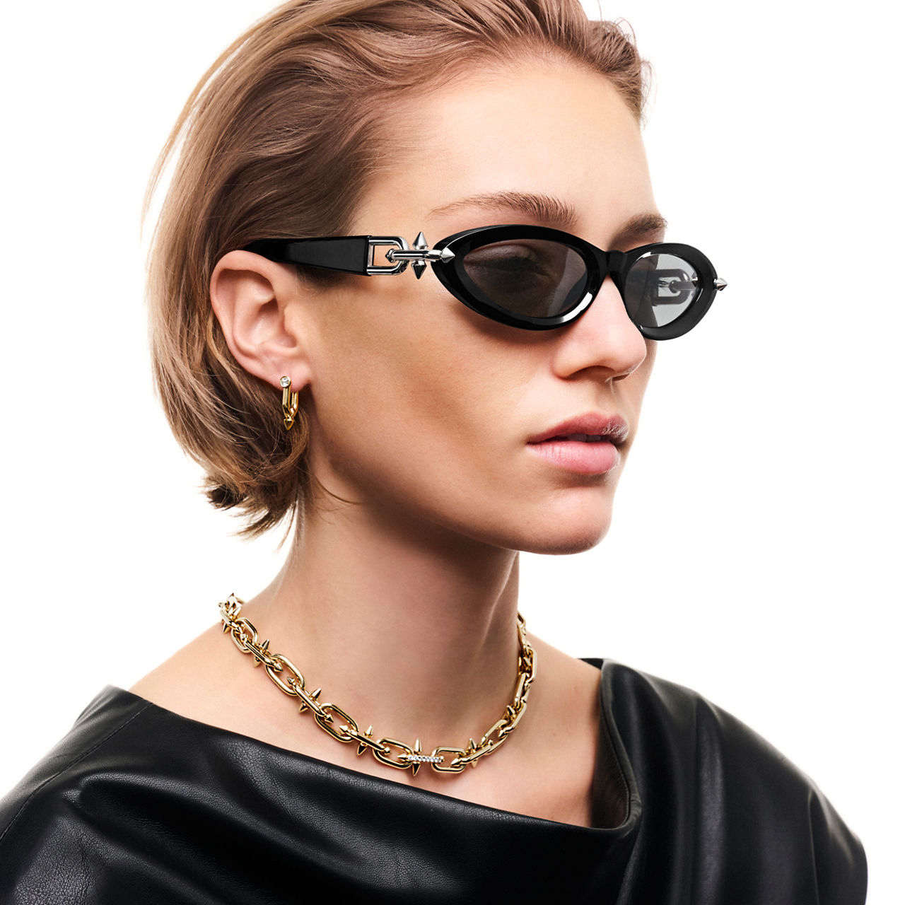 PUNK Sonnenbrille aus schwarzem Acetat