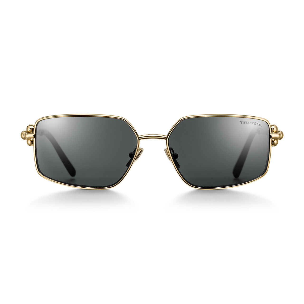 Tiffany HardWear:Gafas de sol de metal dorado claro con cristales de color gris oscuro imagen número 2