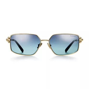 Collezione HardWear by Tiffany:Occhiali in metallo color oro chiaro con lenti Tiffany Blue®, 2