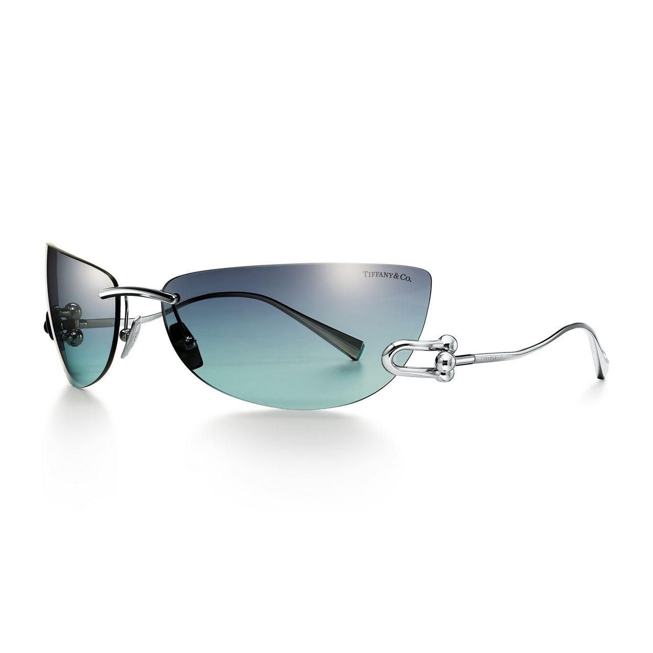 Tiffany HardWear:Sunglasses in White Gold-plated Metal with