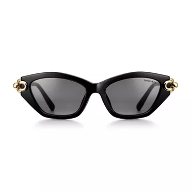 Tiffany HardWear:Sunglasses in Black Acetate with Dark Gray Lenses, 2