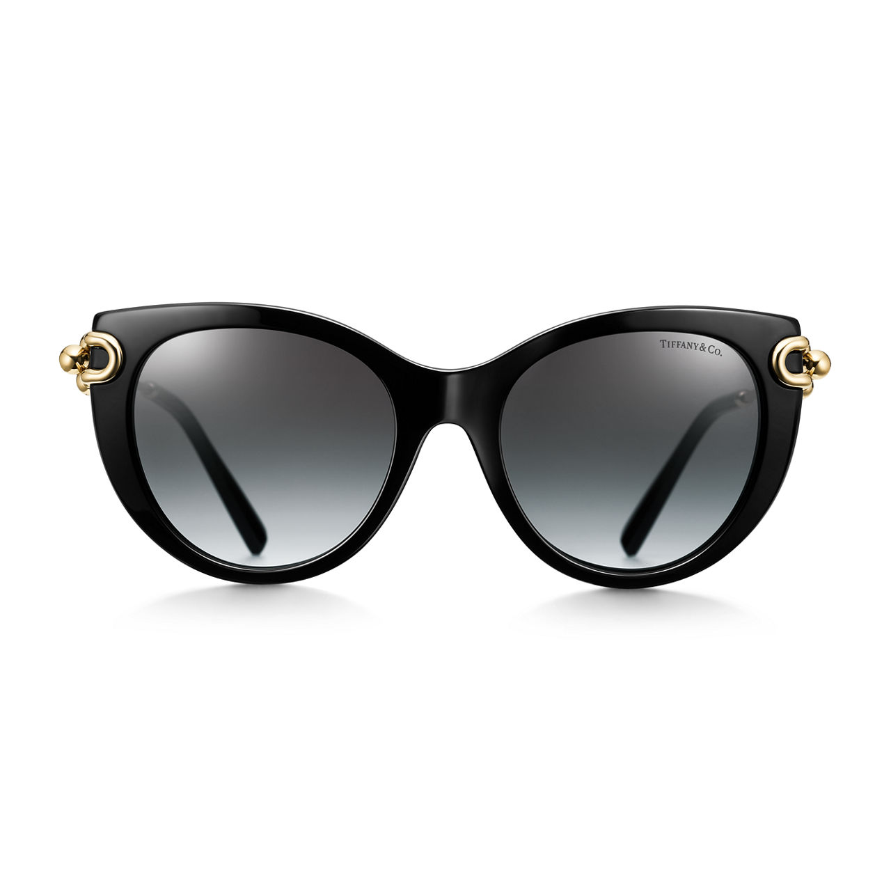 Sonnenbrille aus schwarzem Acetat, Gläser mit grauem Farbverlauf