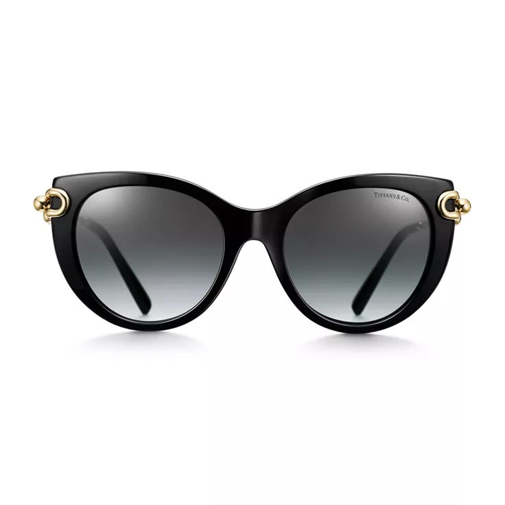 Tiffany HardWear:Sunglasses in Black Acetate with Gray Gradient Lenses, 1
