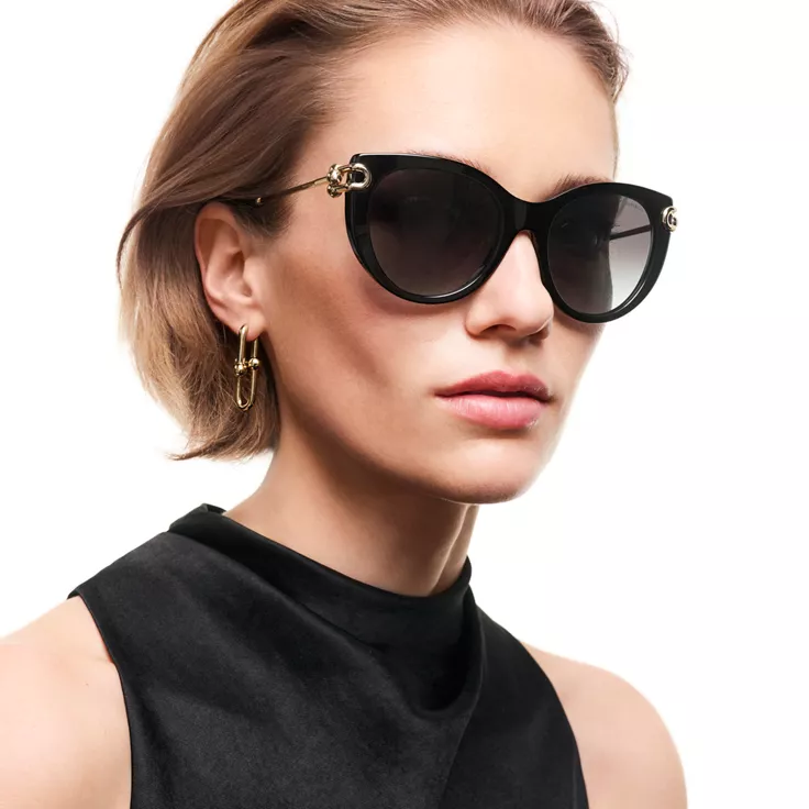 Tiffany HardWear:Sunglasses in Black Acetate with Gray Gradient Lenses, 1