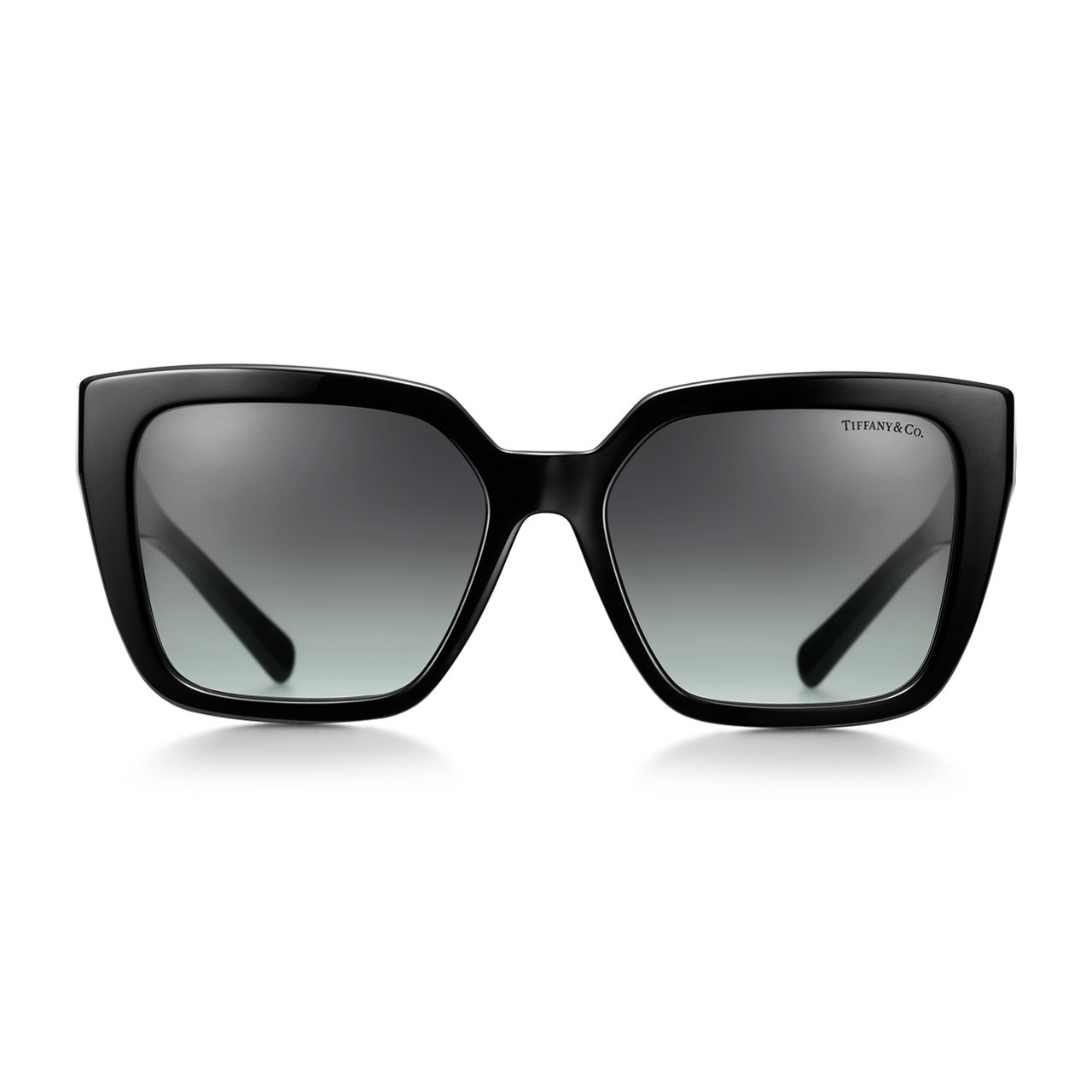 Tiffany T:Gafas de sol de acetato negro con cristales de color gris degradado imagen número 2