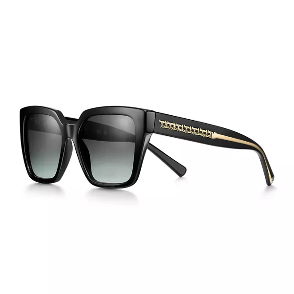 Sunglasses in Black Acetate with Gray Gradient Lenses