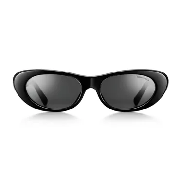 Tiffany T:Sunglasses in Black Acetate with Dark Gray Lenses, 2