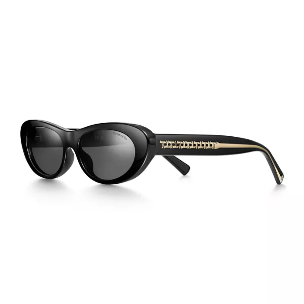 Sunglasses in Black Acetate with Dark Gray Lenses