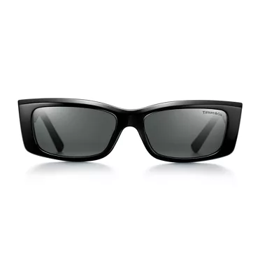Tiffany T:Sunglasses in Black Acetate with Dark Gray Lenses, 2