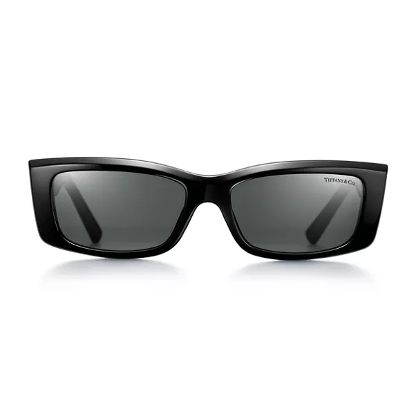 Solaires en acétate noir et verres gris foncé