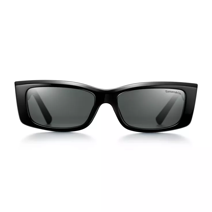 Tiffany T:Sunglasses in Black Acetate with Dark Gray Lenses, 1