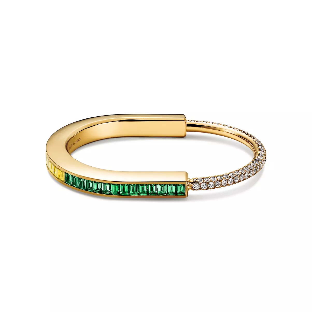 Bracciale in oro giallo con zaffiri, tsavoriti e diamanti