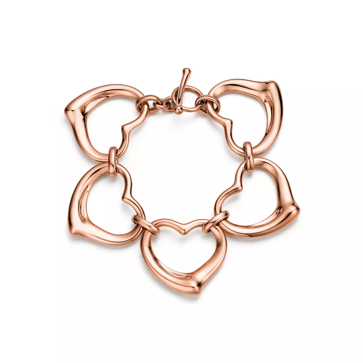 Open Heart Bracelet in Rose Gold