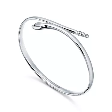 Elsa Peretti®:Snake Bangle in Platinum with Diamonds, 3