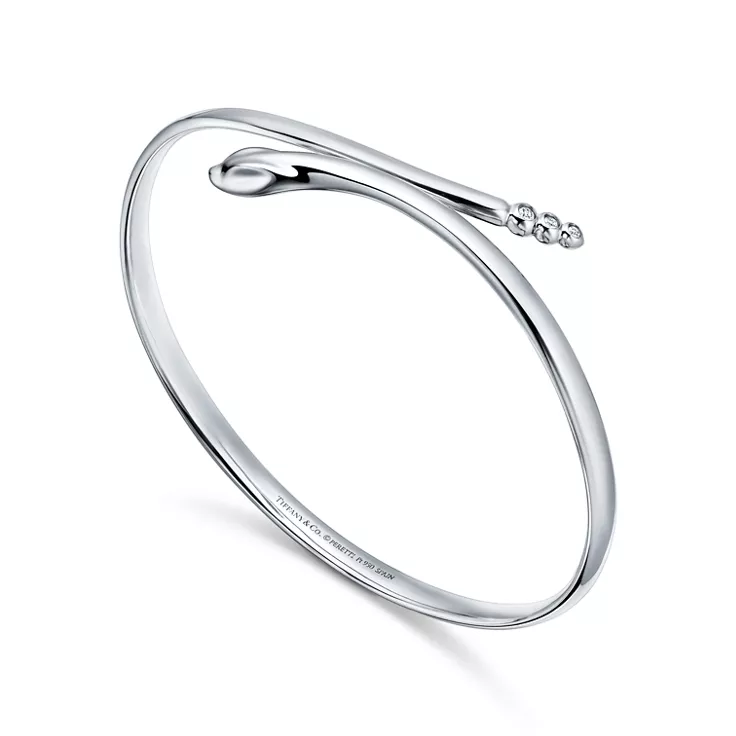 Elsa Peretti&reg;:Snake Bangle in Platinum with Diamonds, 9