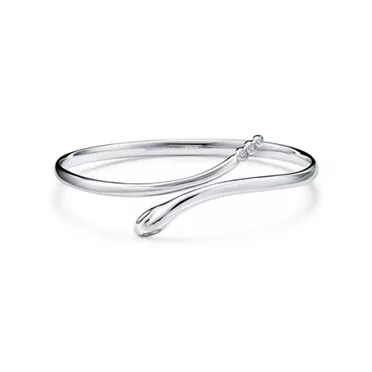 Elsa Peretti&reg;:Snake Bangle in Platinum with Diamonds, 6