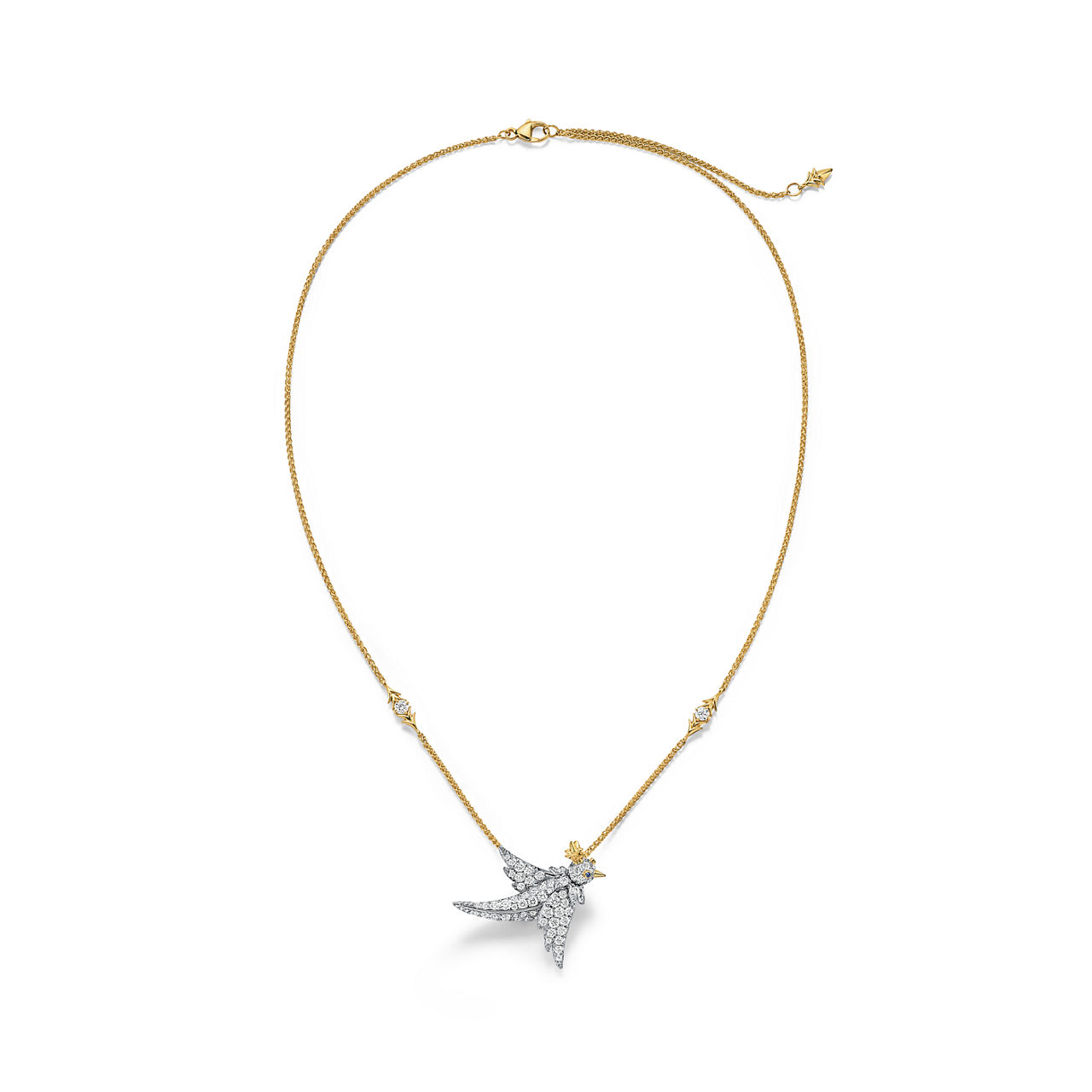 Bird on a Rock by Tiffany:Bird Pendant in Platinum and Gold with Diamonds image number 2