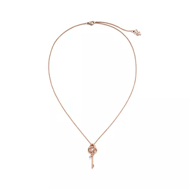 Tiffany Knot:Mini Key Pendant in Rose Gold with Diamonds, 2