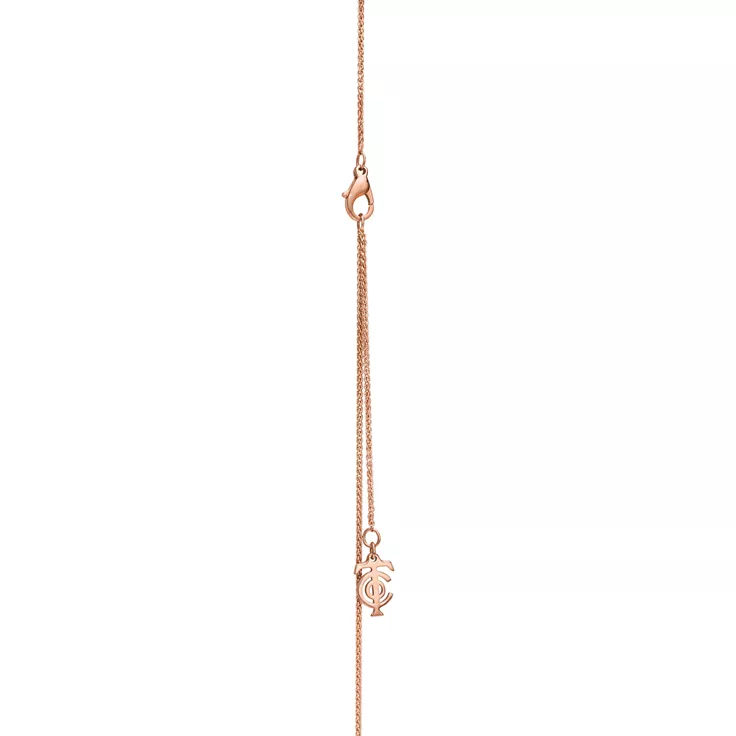 Tiffany Knot:Mini Key Pendant in Rose Gold with Diamonds, 4