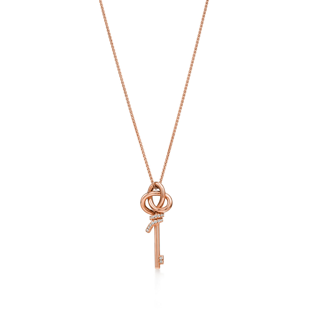 Tiffany Knot:Colgante de llave mini de oro rosa con diamantes imagen número 0