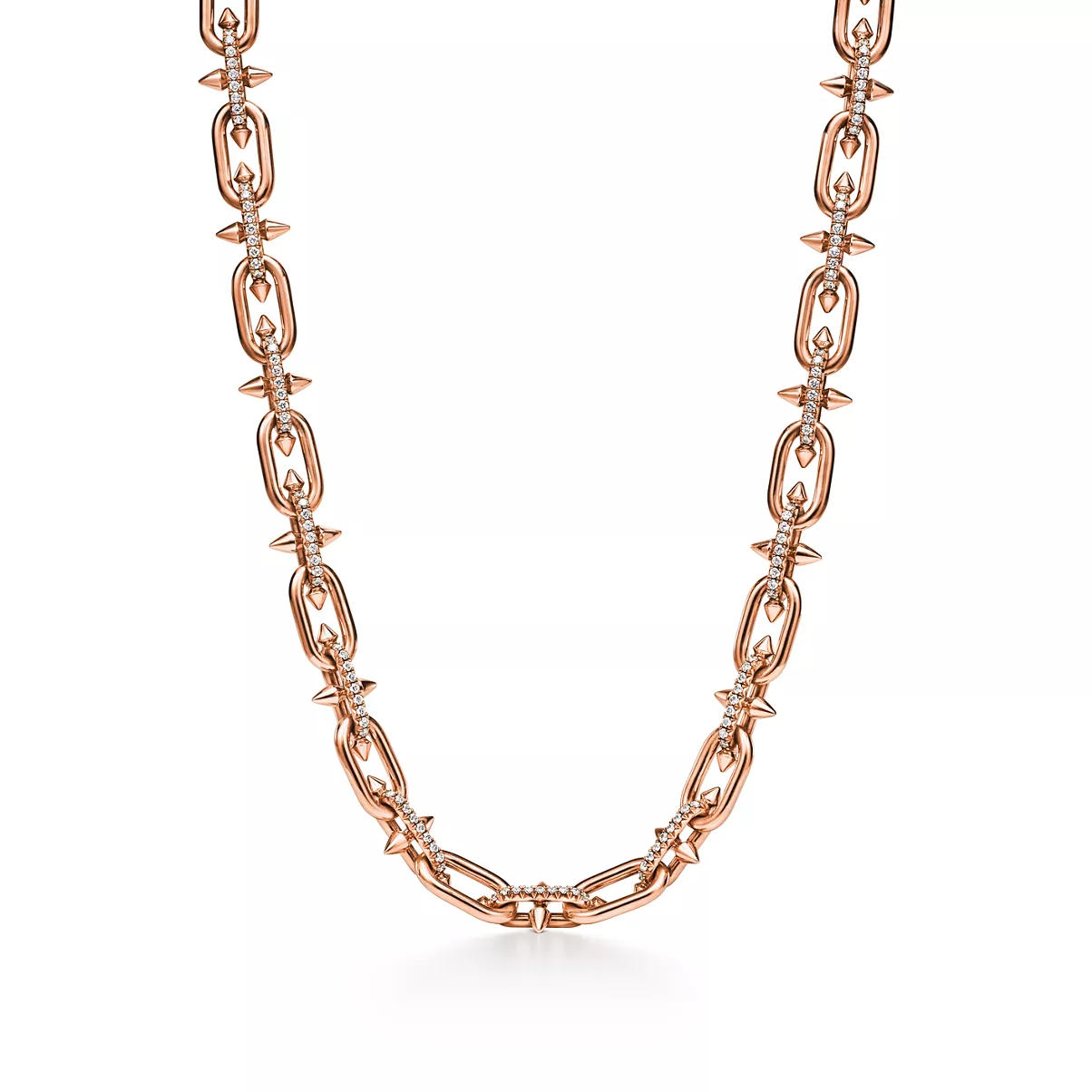 Collana in oro rosa con diamanti