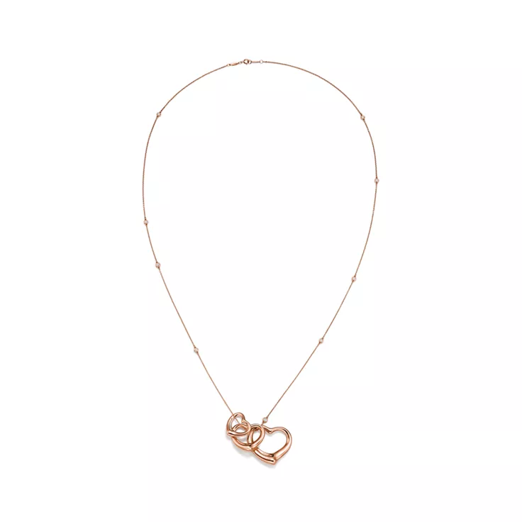 Elsa Peretti&reg;:Diamonds by the Yard&reg; Open Heart Pendant in Gold with Diamonds, 1