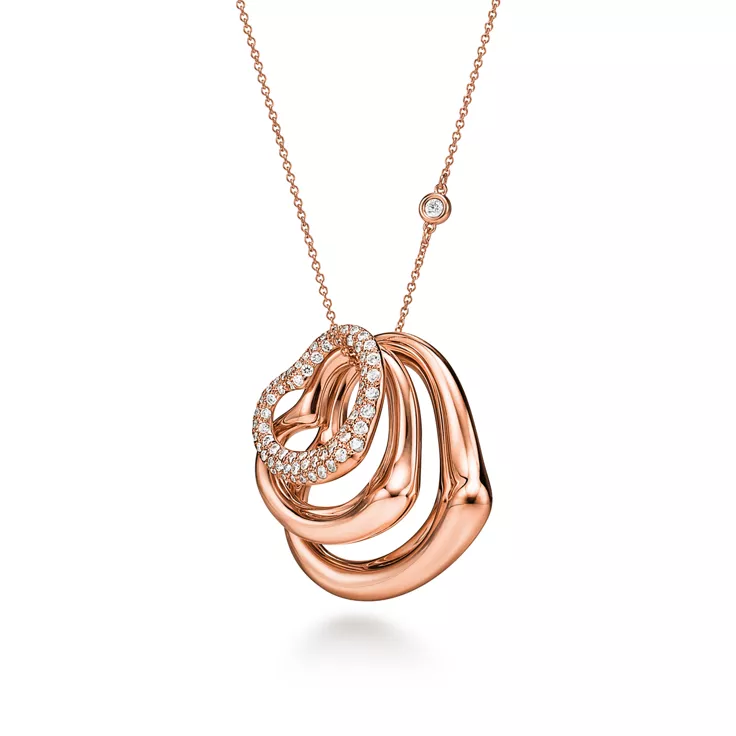 Elsa Peretti&reg;:Diamonds by the Yard&reg; Open Heart Pendant in Gold with Diamonds, 4