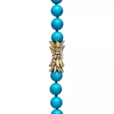 Bird on a Rock by Tiffany:Y-Halskette in Platin und Gold mit T&uuml;rkis, 3