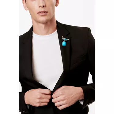 Bird on a Rock by Tiffany:Brooch in Platinum and Gold with Turquoise & Diamonds, 2