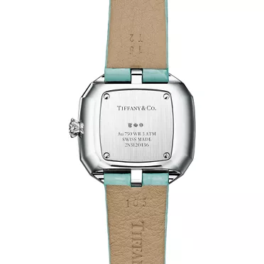 Tiffany Eternity:28 mm Cushion-shaped Watch in White Gold with Diamonds and a Mother-of-pearl Dial, 2