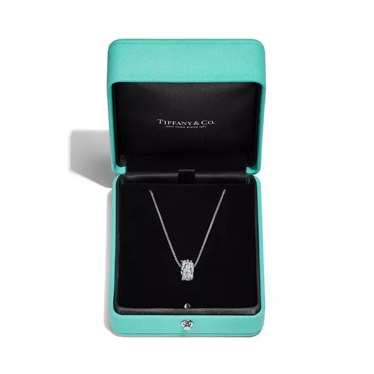 Bird on a Rock by Tiffany:Wings Rolo Pendant in Platinum with Diamonds, 4