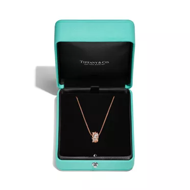 Bird on a Rock by Tiffany:Wings Rolo Pendant in Rose Gold with Diamonds, 3