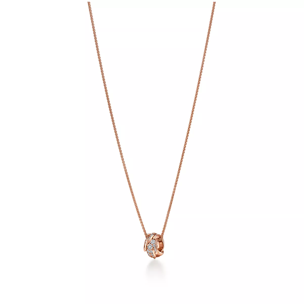 Rolo-Anh&auml;nger mit Fl&uuml;geln in Ros&eacute;gold mit Diamanten