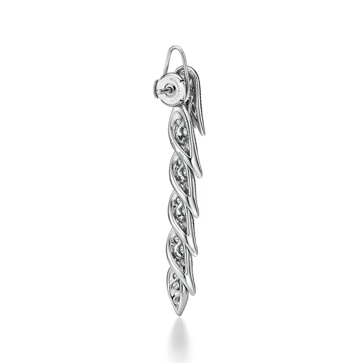 Bird on a Rock by Tiffany:Wings Drop Earrings in Platinum with Diamonds, 9